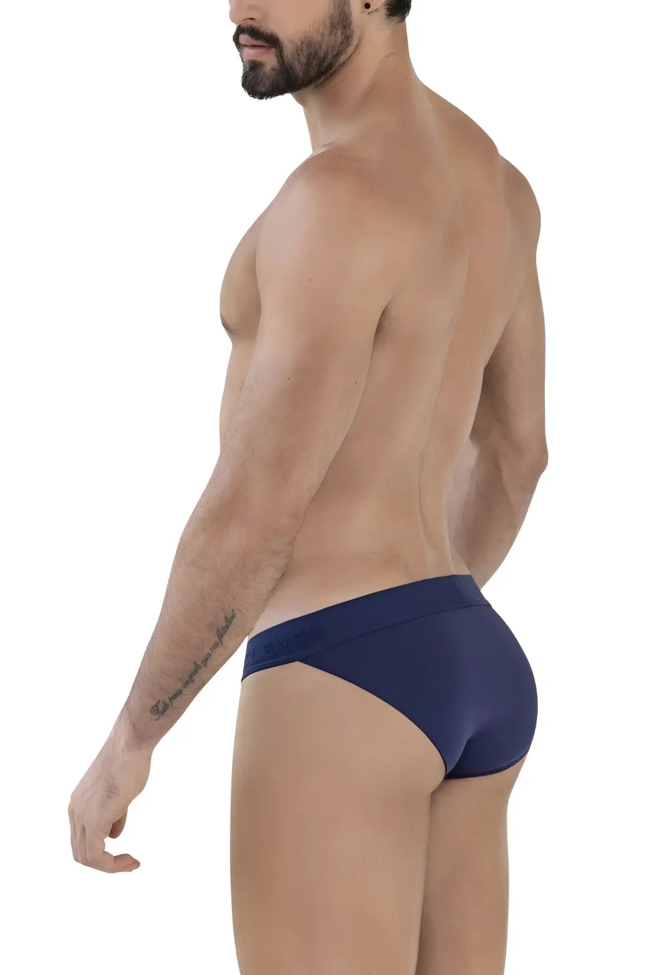 Navy blue clever 1627 deseo bikini briefs with smooth form-fitting design in dark blue color showing front view