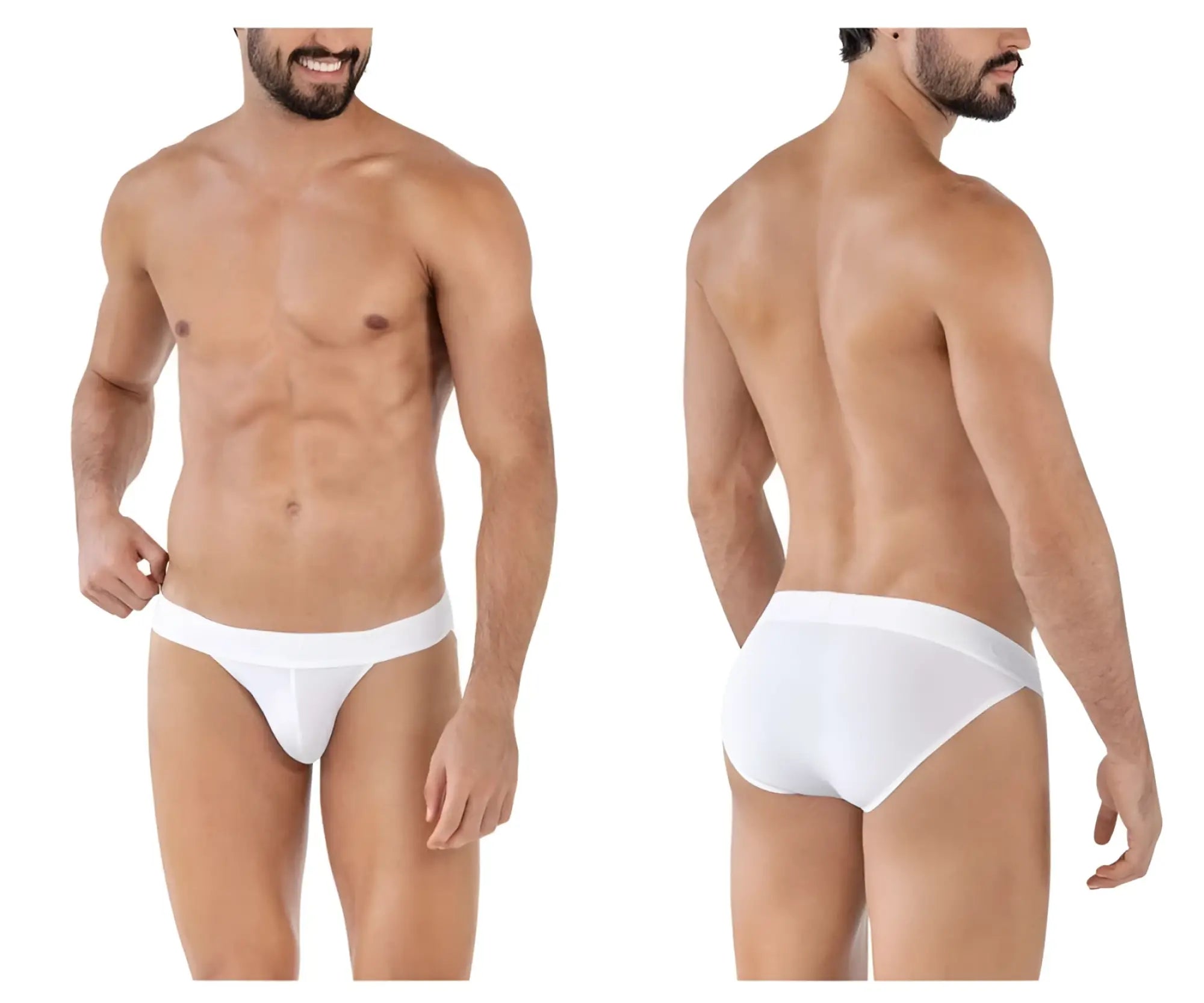 White cotton seamless briefs with a smooth design from Clever 1627 Deseo Bikini in color white