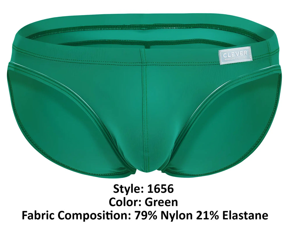 Green men’s swim trunks clever 1656 mirage bikini in a sleek fit made of 79% nylon and 21% elastane