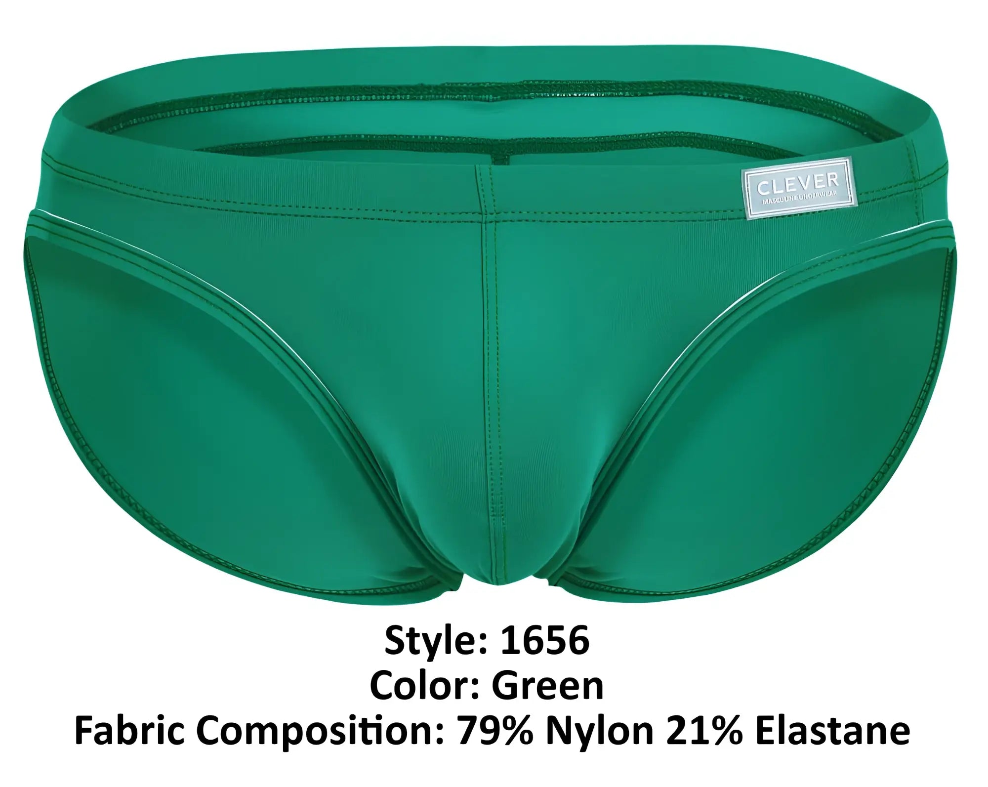 Green men’s swim trunks clever 1656 mirage bikini in a sleek fit made of 79% nylon and 21% elastane