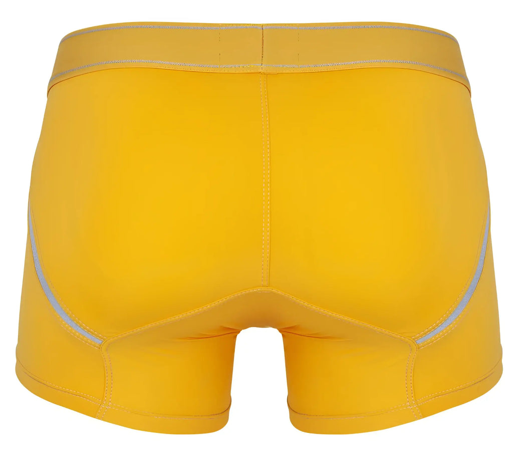 Clever 1658 imagination boxer briefs in bright yellow with silver reflective stripes on waistband and sides
