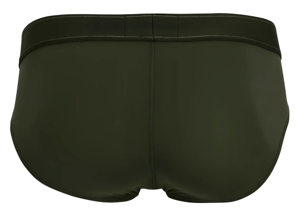 Dark olive green clever 1670 britannica briefs with matching elastic waistband for comfortable daily wear