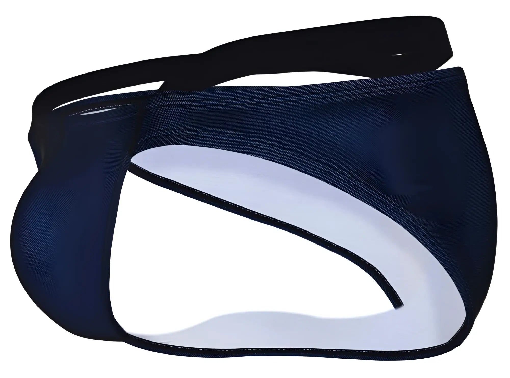 Navy blue clever 1675 eroticism bikini briefs with mesh fabric white interior and black elastic waistband