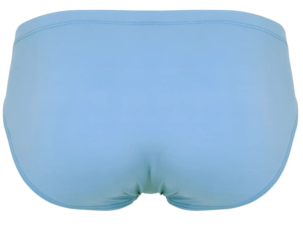 Light blue clever 1681 two-tone bikini briefs with smooth seamless fabric and neatly stitched edges front view