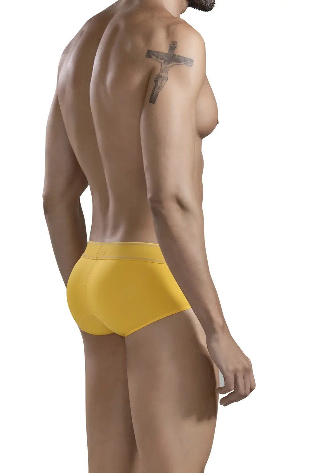 Bright yellow clever 1683 imagination briefs with smooth form fitting design made for comfortable everyday wear