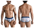 Light blue clever 1724 coney men’s briefs with playful cartoon rabbit pattern and navy blue trim