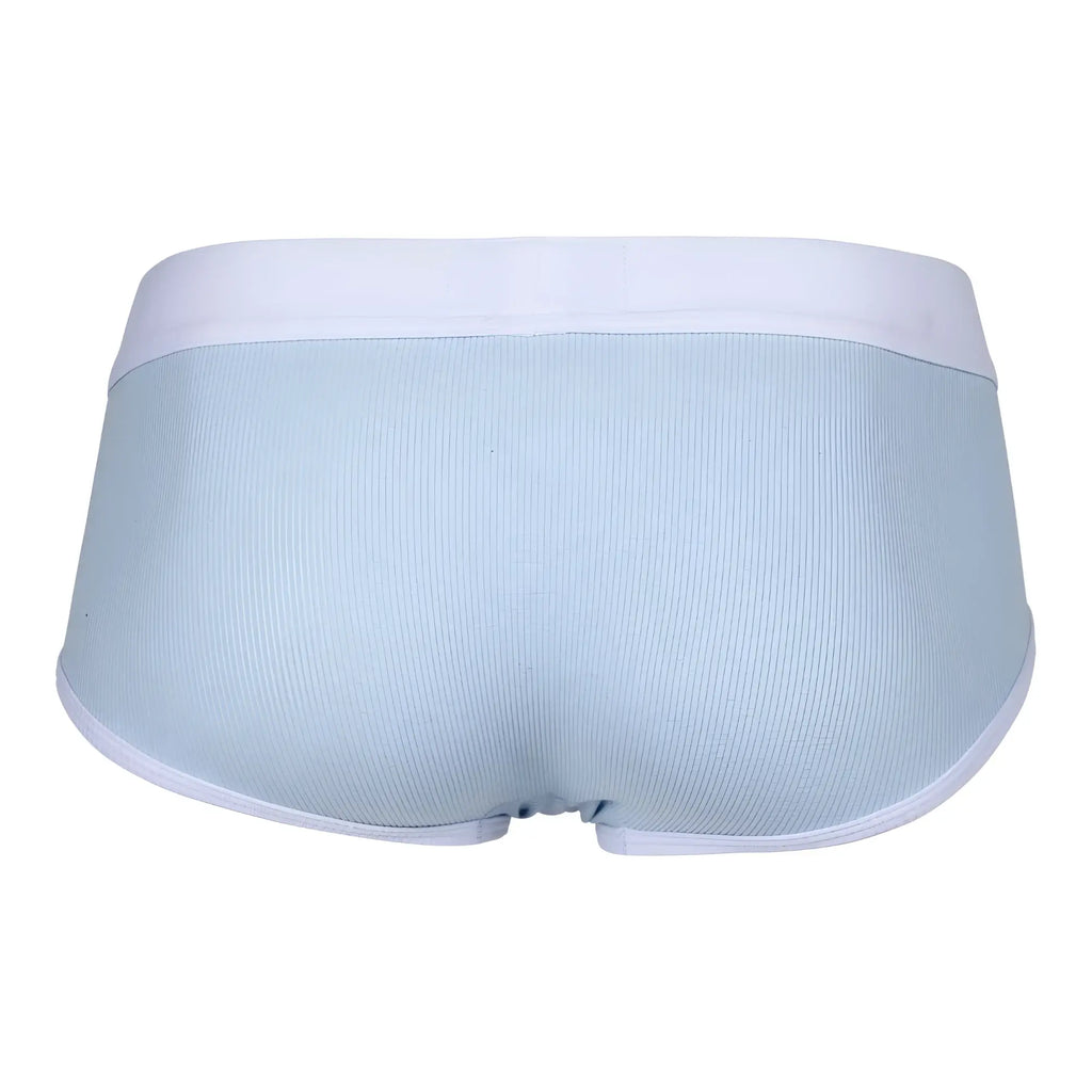 Light blue ribbed briefs with white elastic waistband and trim from Clever 1733 Colors collection