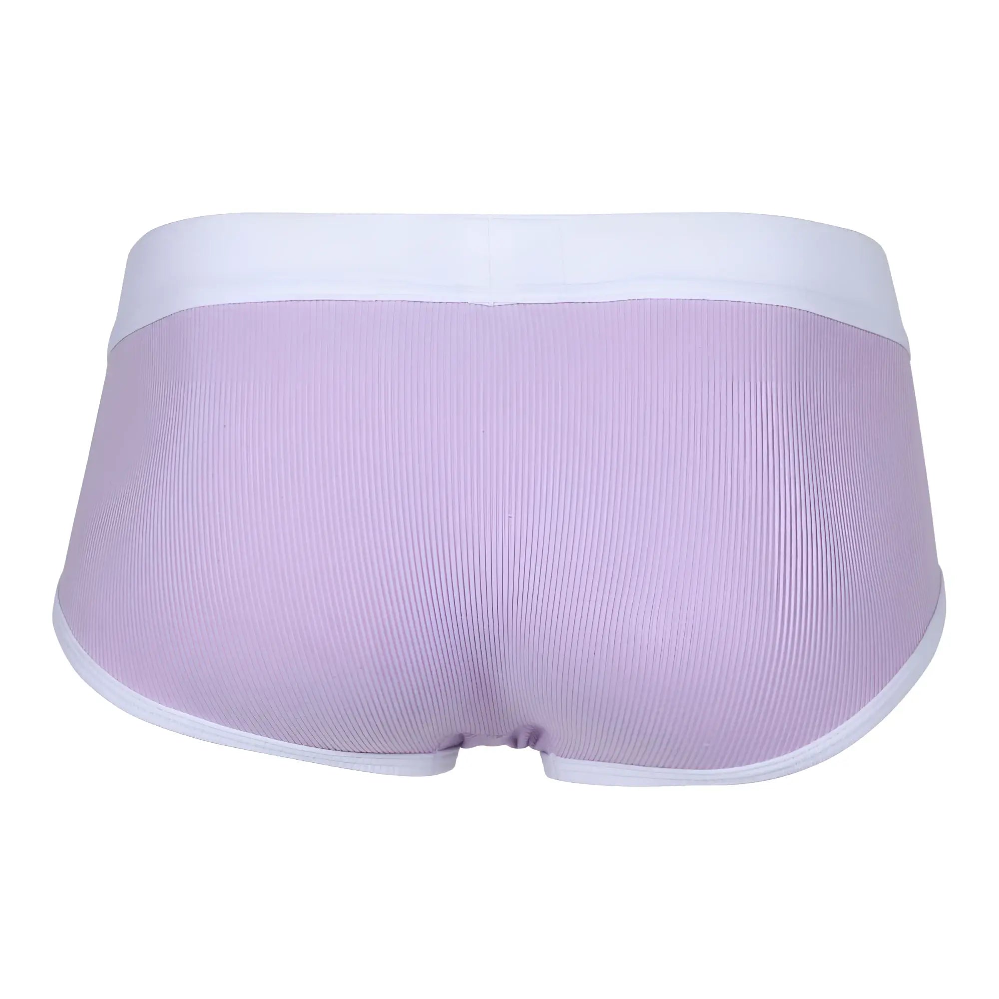 Lavender ribbed briefs with white elastic waistband and trim from clever 1733 colors briefs in lilac color