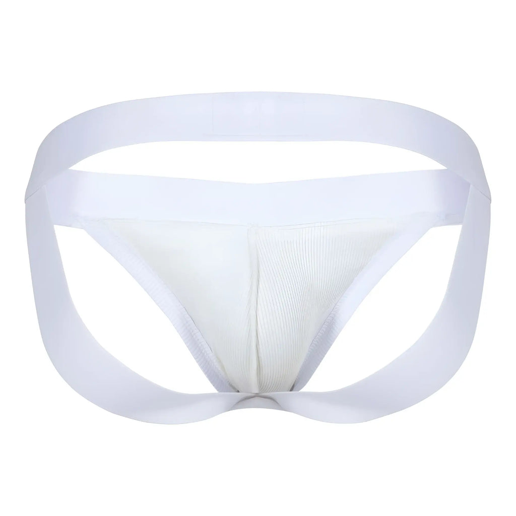 Beige clever 1734 colors jockstrap with a smooth seamless design and supportive waistband in white athletic briefs style