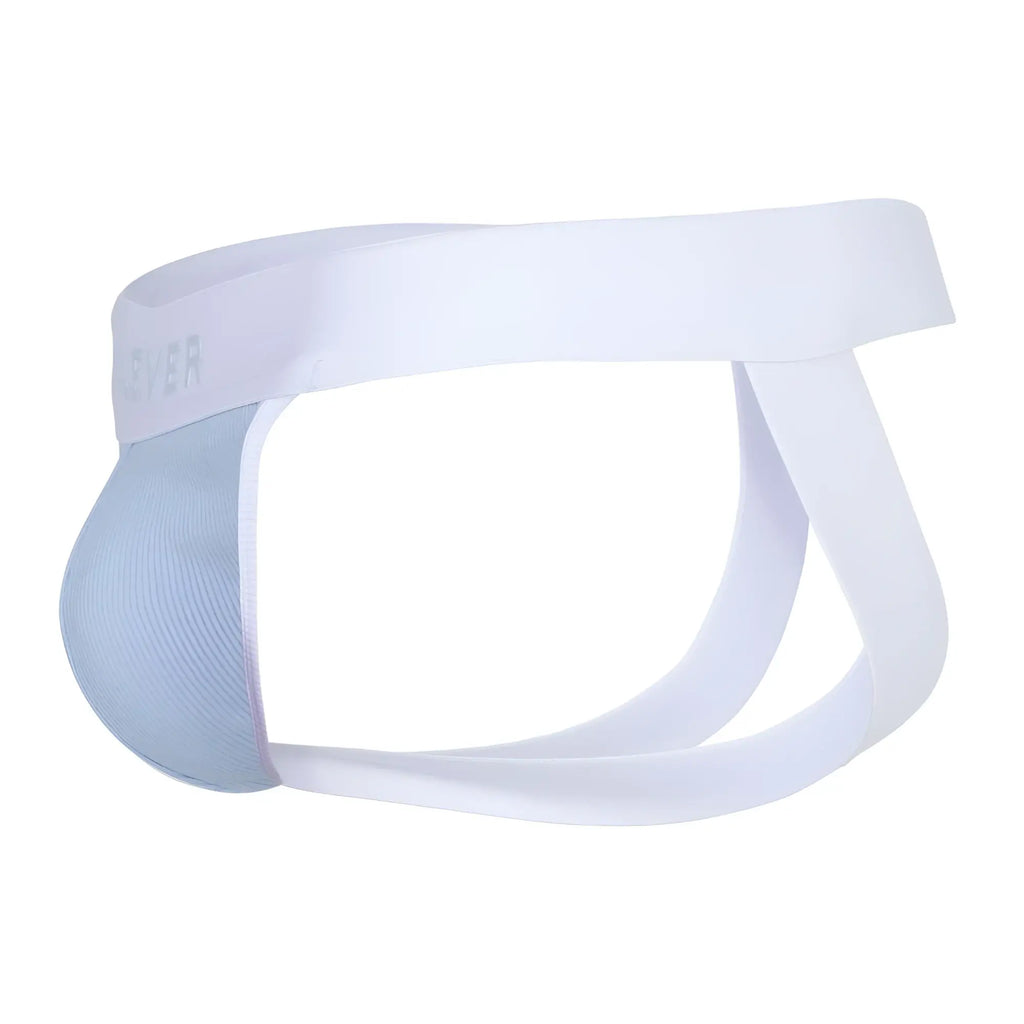 White and light blue clever 1734 colors jockstrap briefs with supportive contoured design in blue color