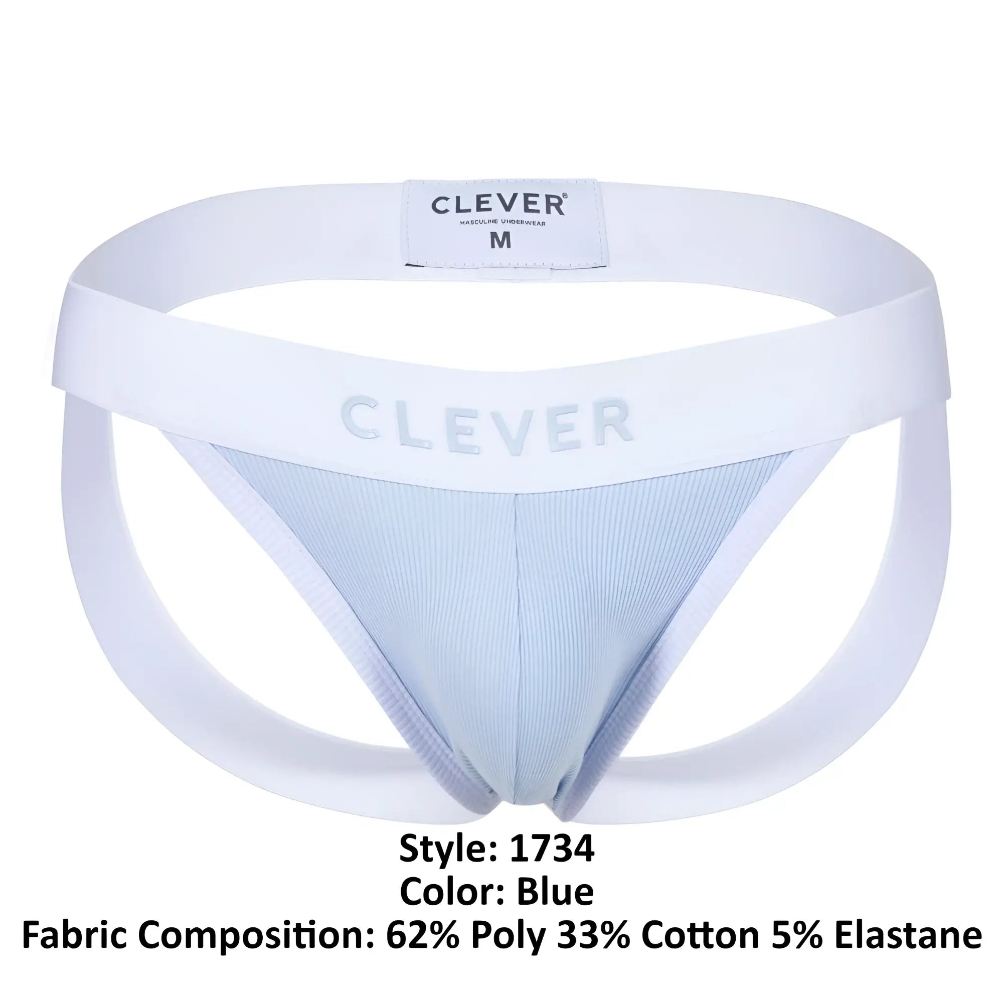 White and light blue clever 1734 colors ribbed men’s briefs made from soft fabric for comfortable everyday wear
