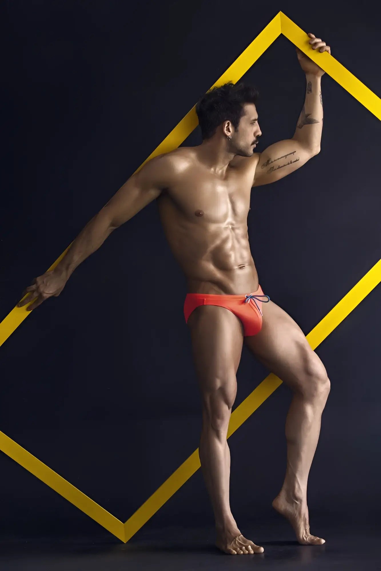 Orange clever 1735 vivo swim briefs with drawstring waistband made for swimming and beachwear
