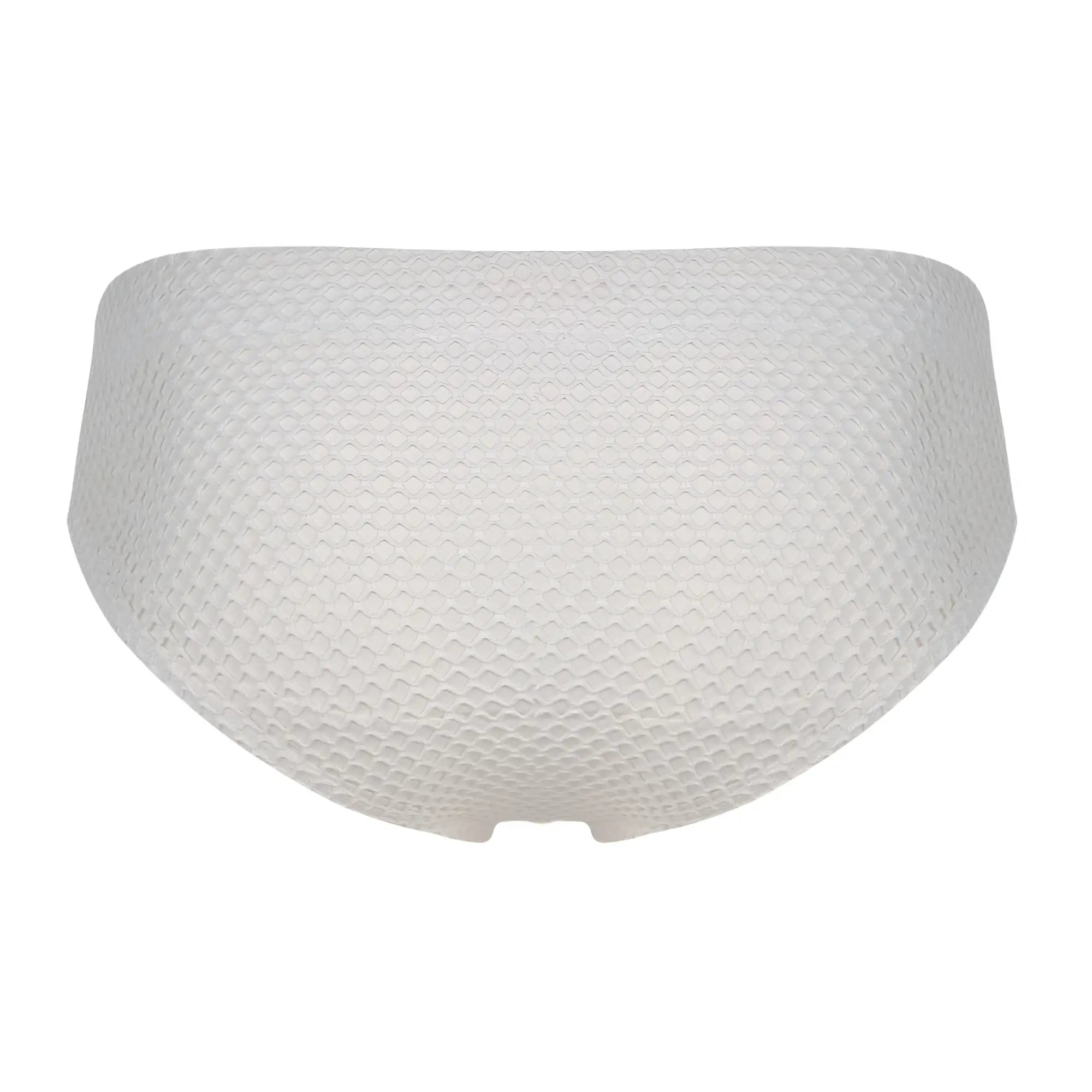 White clever 1743 island swim briefs made of mesh with a textured honeycomb pattern for swimwear use