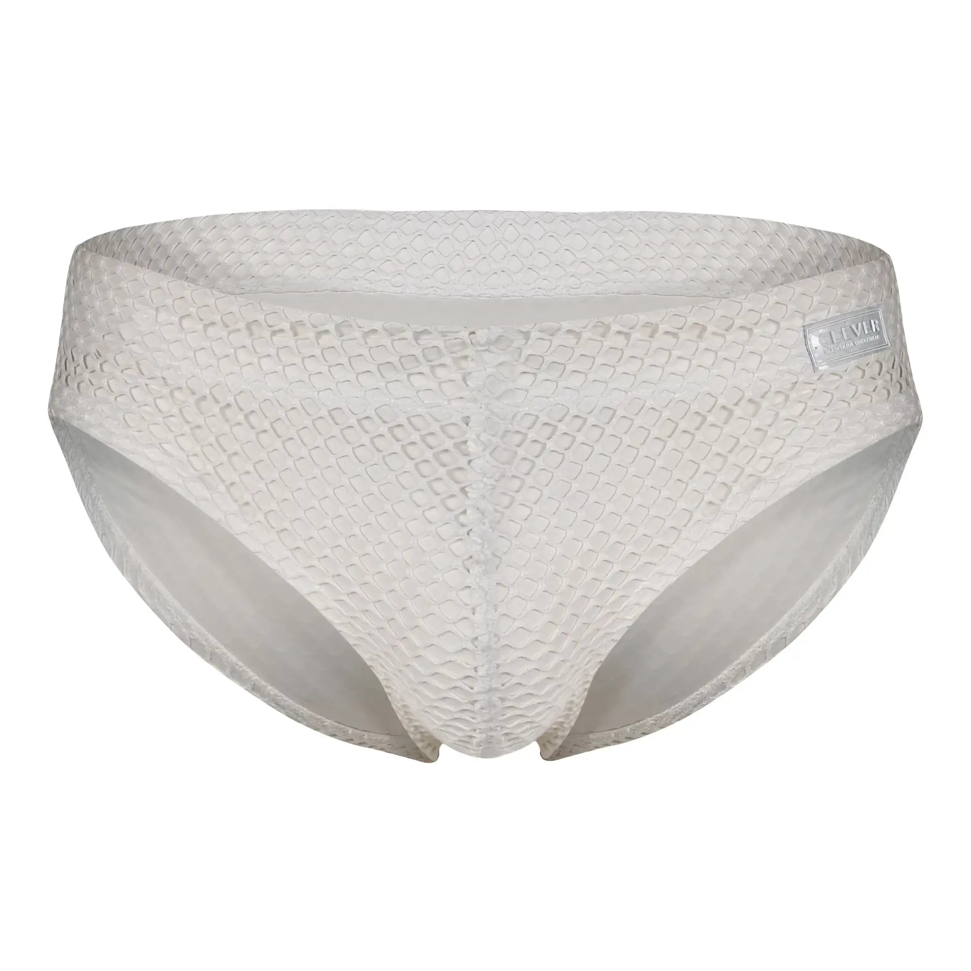 Clever 1743 island swim briefs in white with a textured fabric and subtle diamond pattern for a modern look
