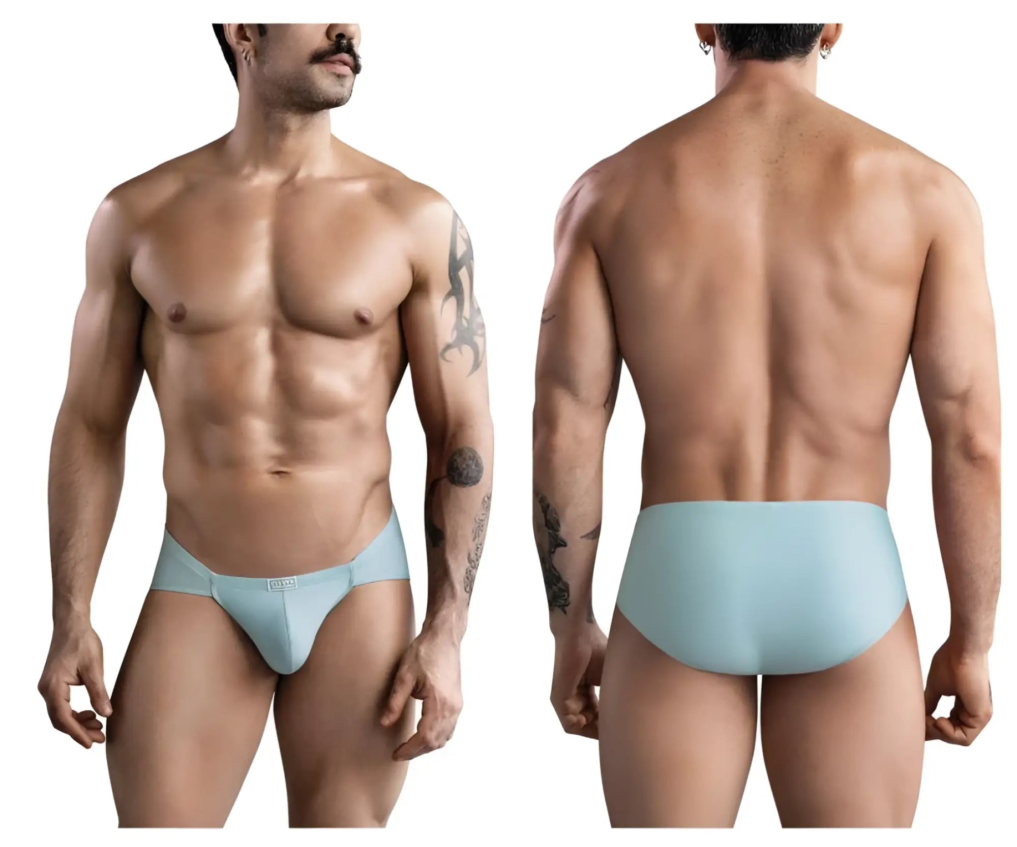 Light blue clever 1744 spring briefs for men with smooth texture and subtle waistband detail