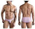 Lavender-colored smooth textured men’s briefs with subtle brand logo on waistband from clever 1744 spring briefs collection