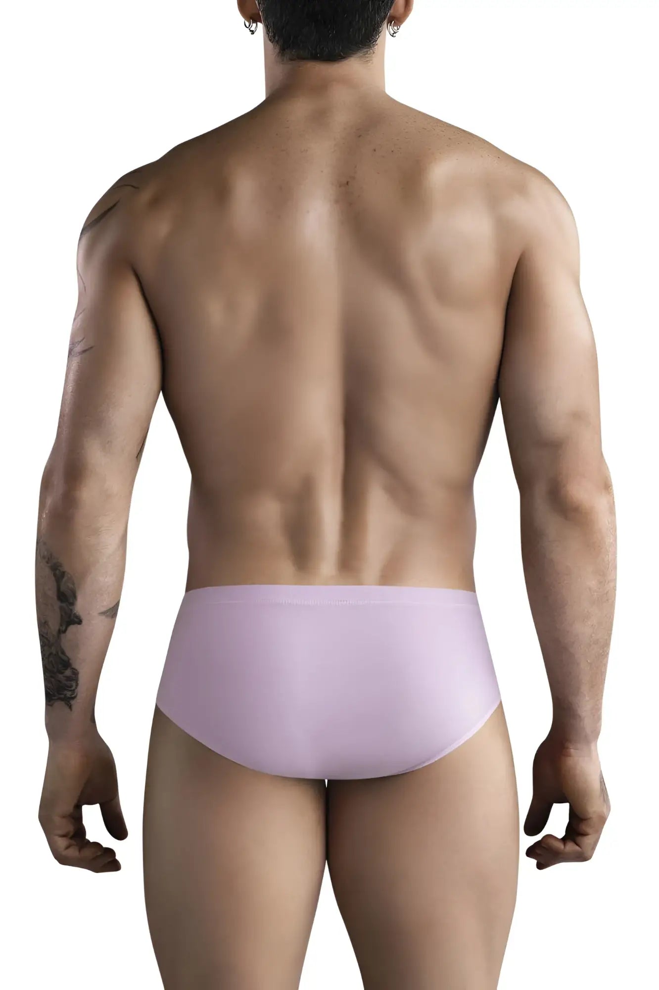 A sleek lavender-colored clever 1744 spring brief with smooth fabric finish in light pink