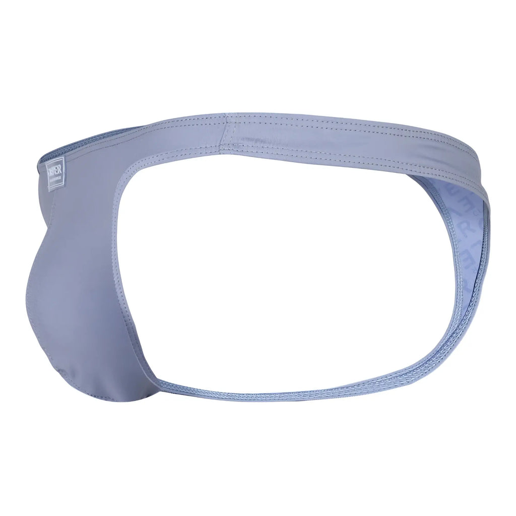 Light blue seamless fabric briefs with minimalist design and subtle stitching from clever 1745 optimo thongs gray collection