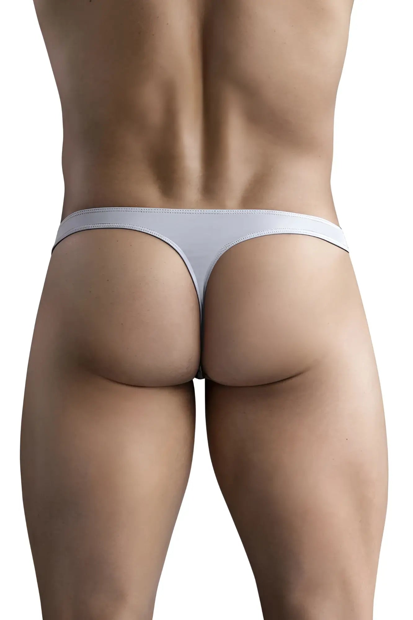 A sleek light gray clever 1745 optimo thong made of smooth fabric with a minimalist design