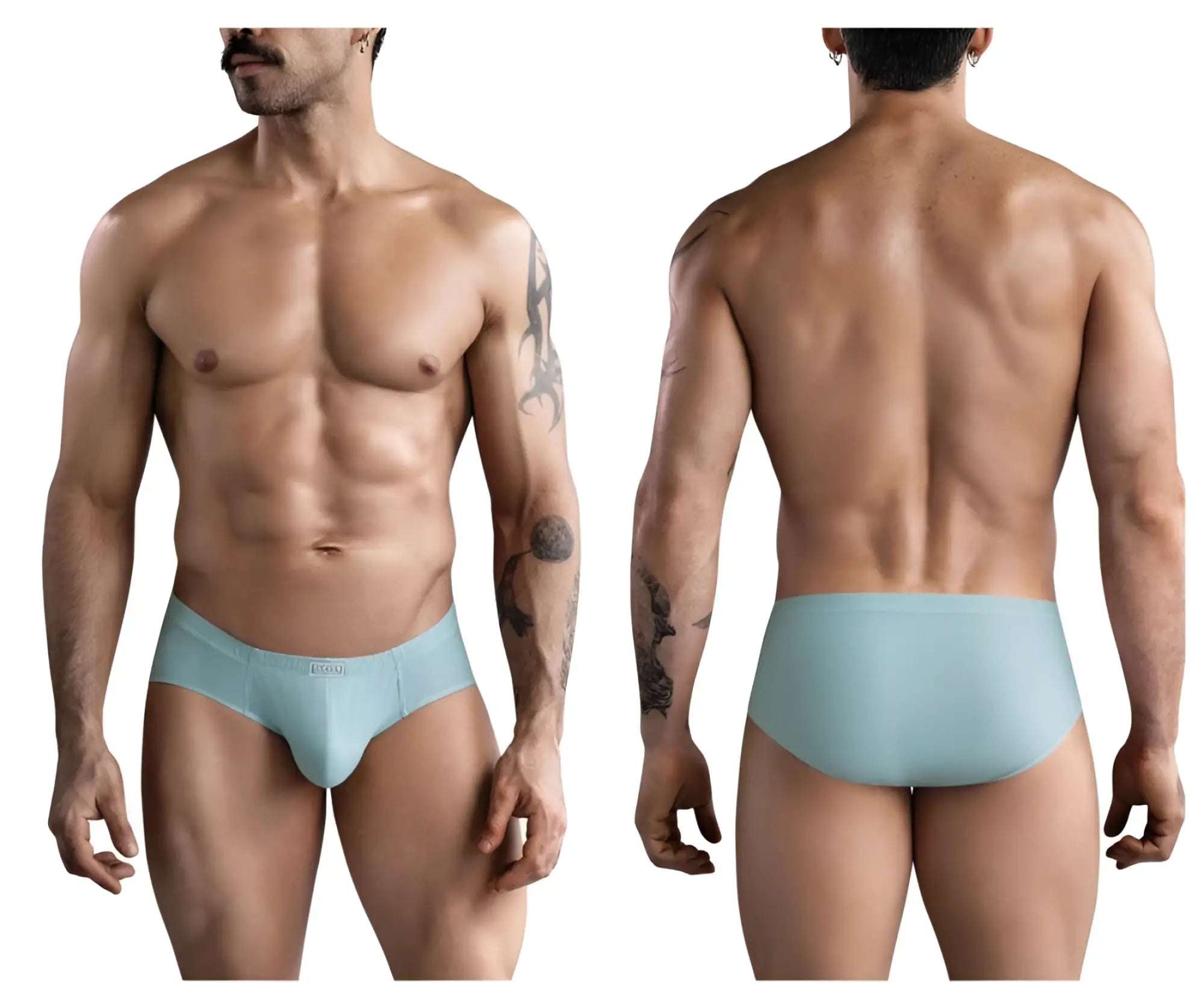 Light blue clever 1746 pastel briefs with seamless design and subtle brand logo on the waistband