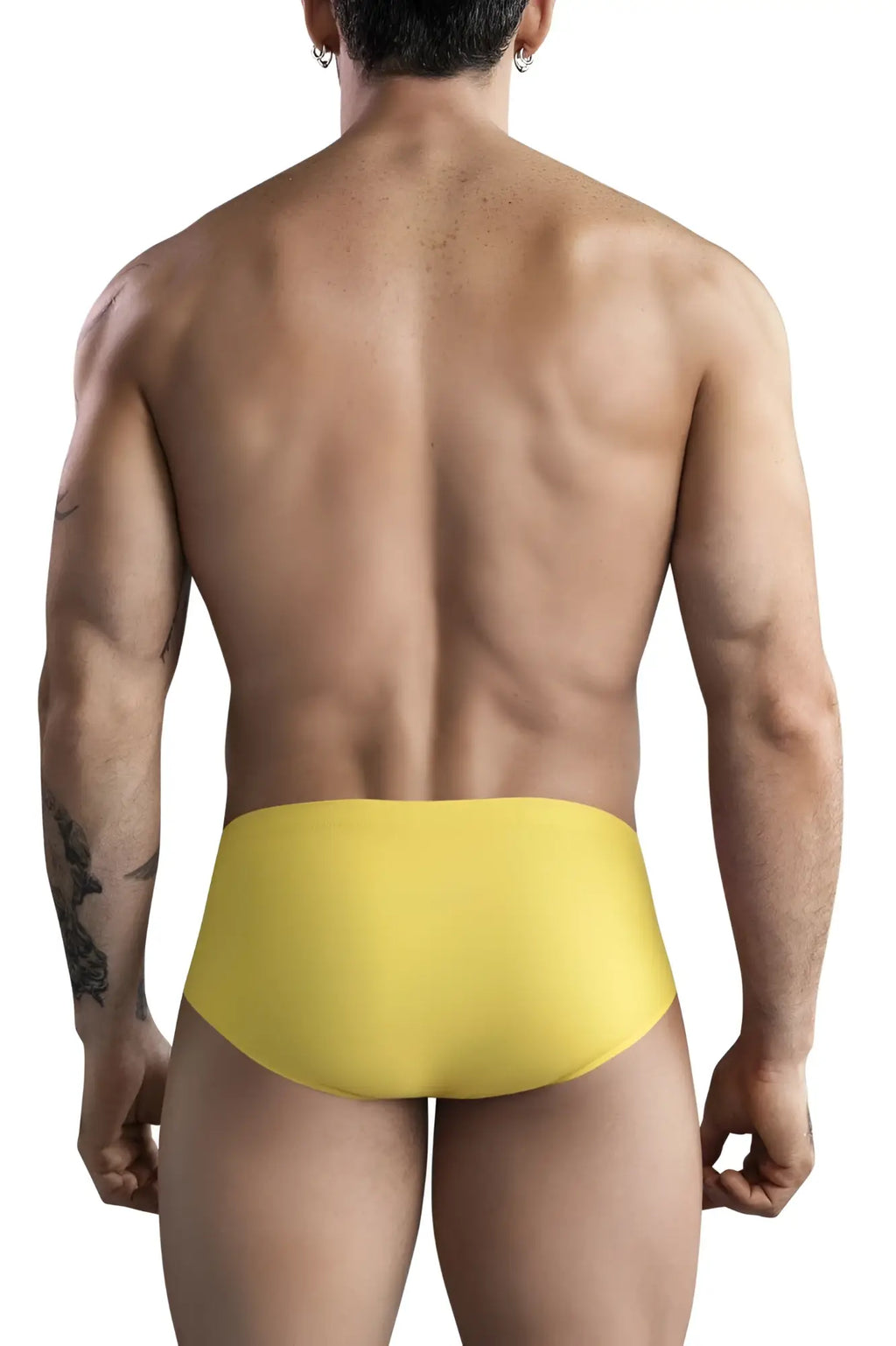 Bright yellow smooth-fitting clever 1746 pastel briefs in mustard color made from soft fabric for comfortable wear