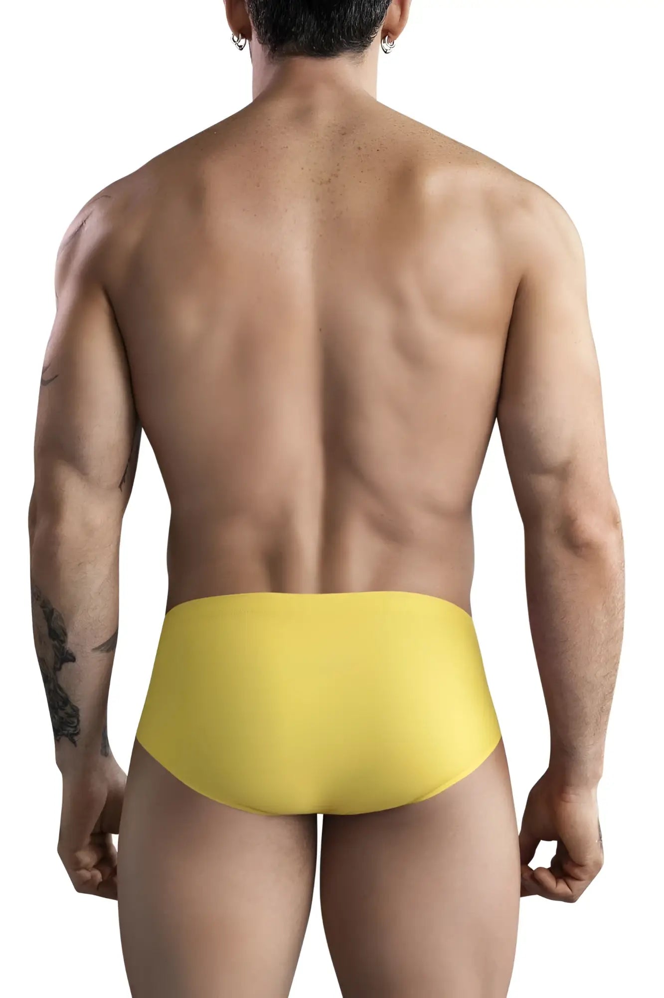 Bright yellow smooth-fitting clever 1746 pastel briefs in mustard color made from soft fabric for comfortable wear