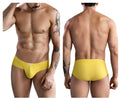 Bright yellow clever 1746 pastel briefs with smooth fabric and a small brand tag on the waistband