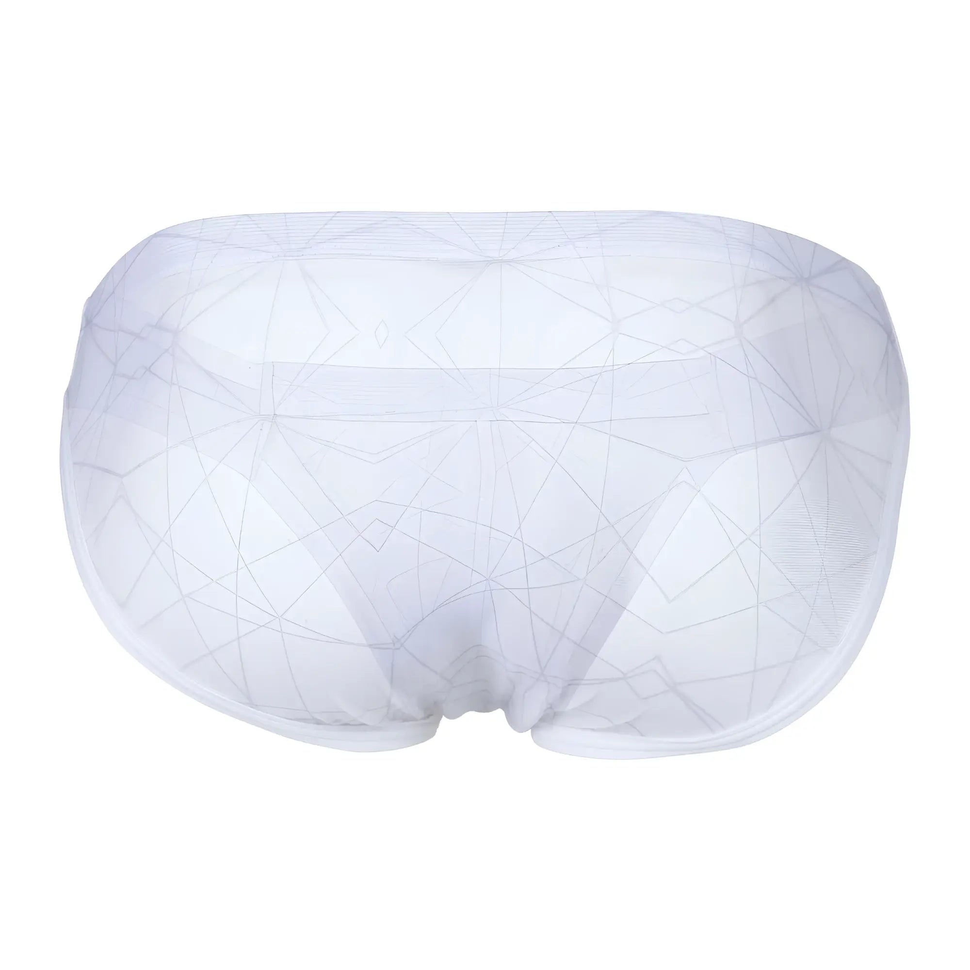 White sheer mesh briefs clever 1747 with subtle geometric pattern and bikini cut in white color