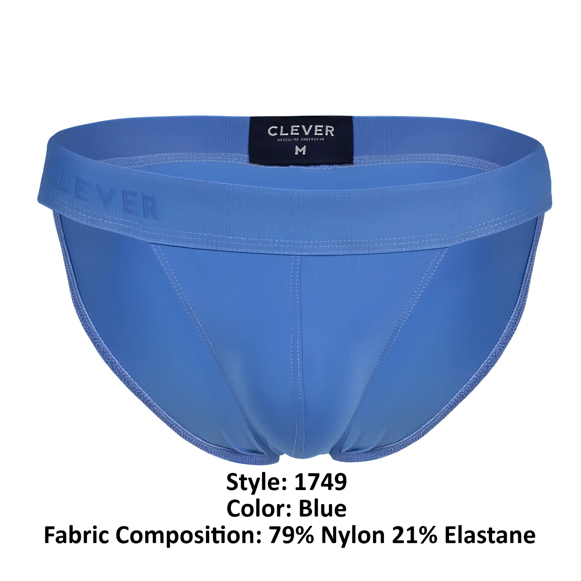 Blue clever mens briefs clever 1749 eco bikini made of 79% nylon 21% elastane for comfortable wear