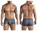 Gray men’s boxer briefs with white clever logo on waistband in dark gray clever 1751 craftiness trunks