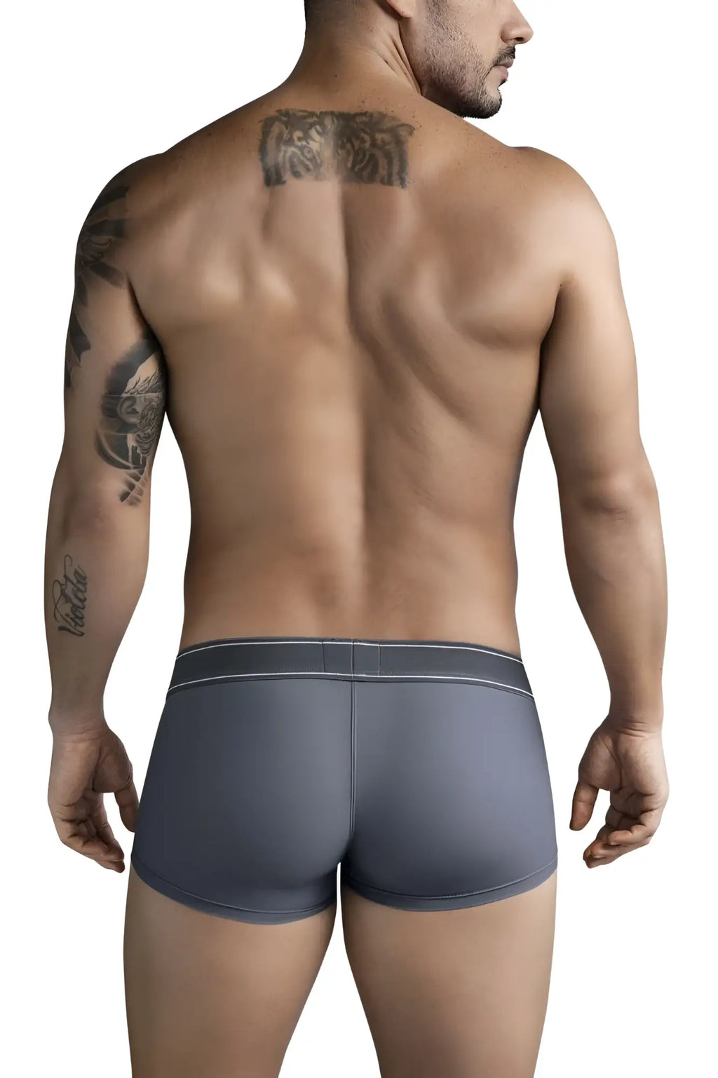 Clever 1751 craftiness trunks dark gray men’s briefs with subtle white waistband trim showing front side