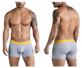 Light gray clever 1755 diseno trunks boxer briefs with bright yellow victor branded elastic waistband