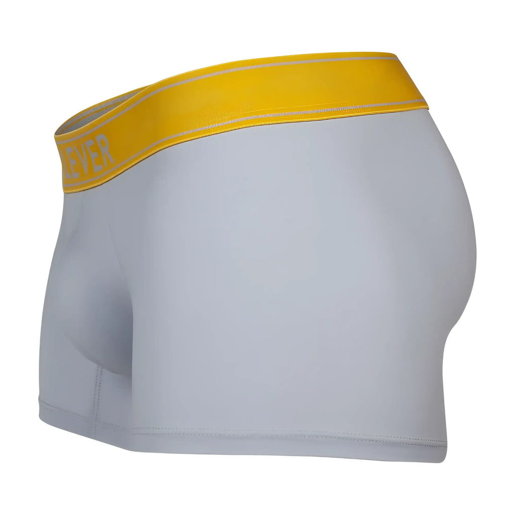 Light gray clever 1755 diseno trunks boxer briefs with bright yellow ever waistband designed for comfort and style