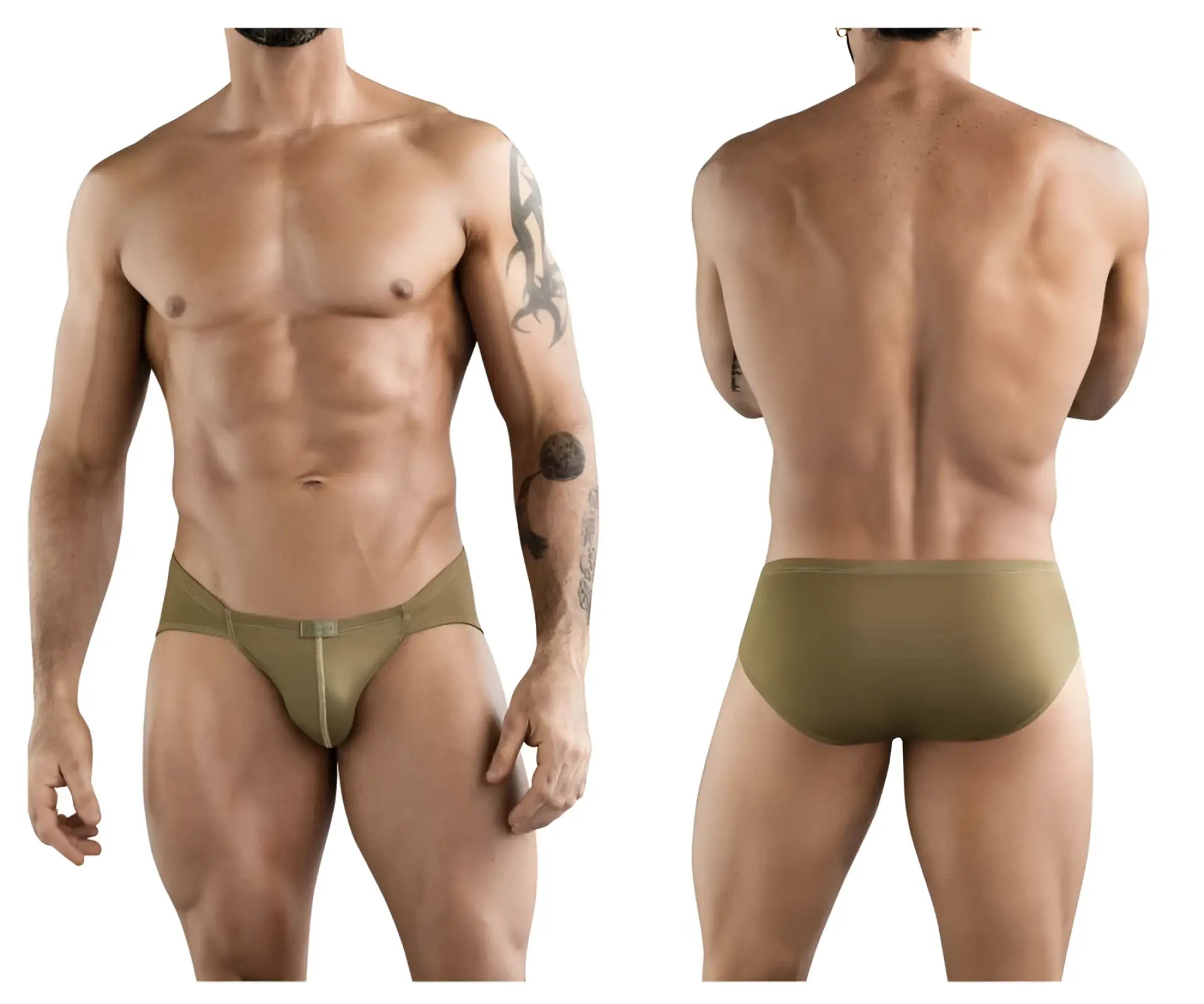 Olive green clever 1775 optimo briefs with smooth form-fitting fabric and subtle waistband detail