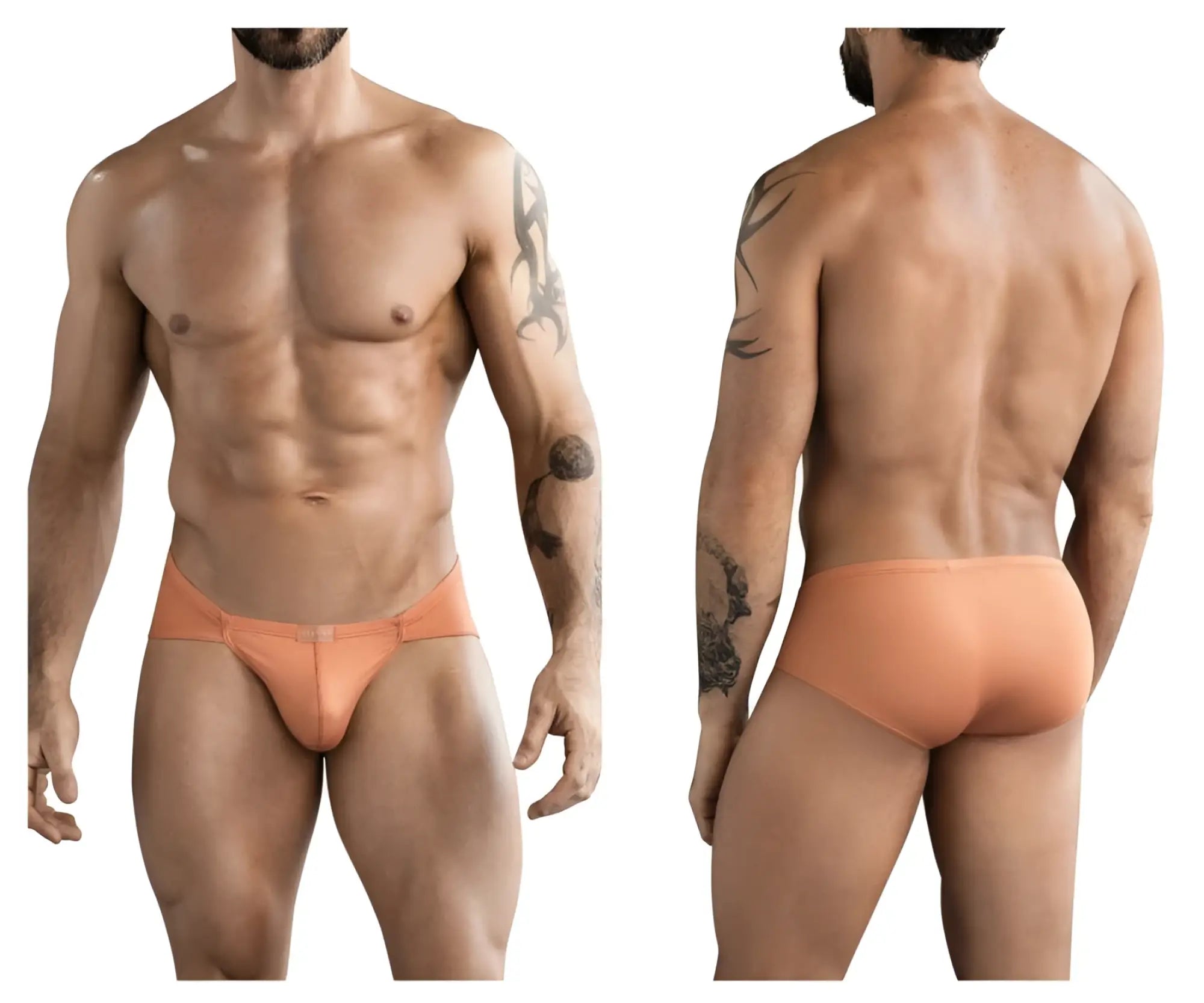 Clever 1775 optimo briefs in ochre feature smooth, form-fitting orange athletic design for comfortable active wear