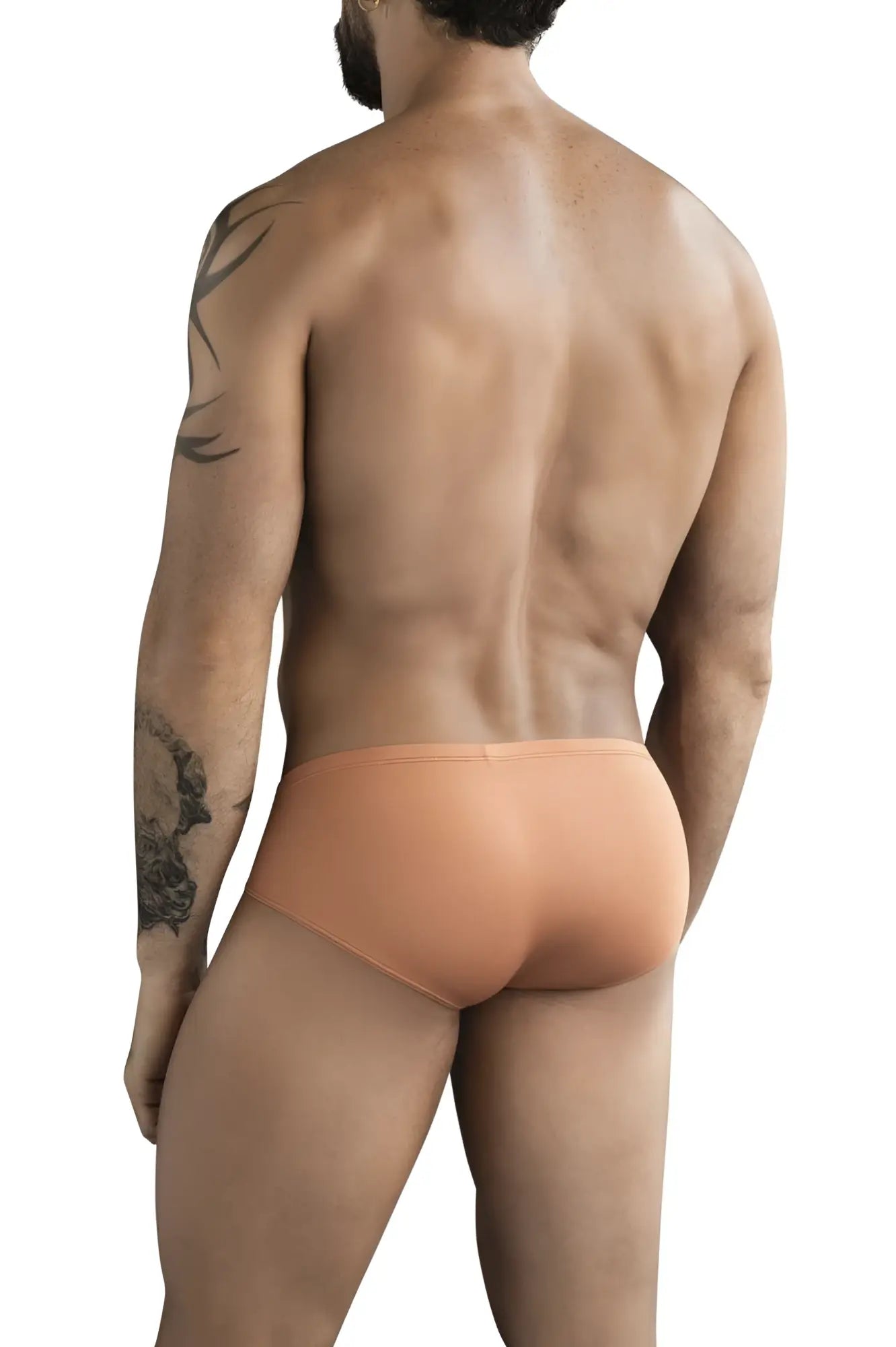 Clever 1775 optimo briefs in ochre color featuring tan seamless, form-fitting design for comfortable wear