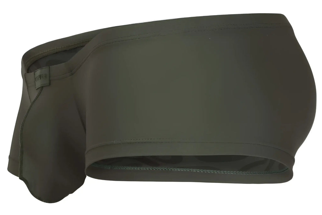 Dark olive green clever 1780 maya trunks men’s briefs with smooth stretchy fabric and minimalist design