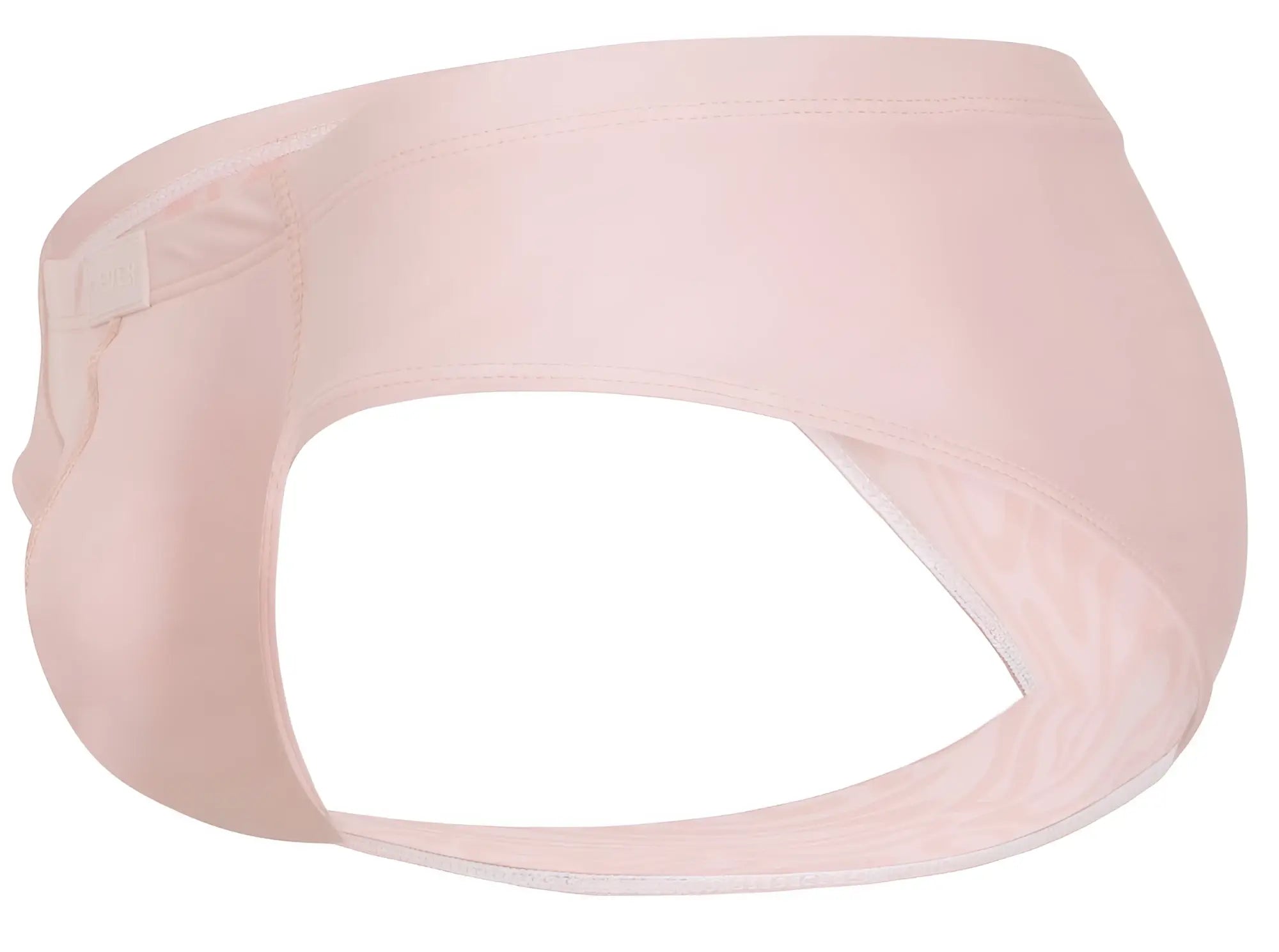 A soft pink clever 1781 maya briefs fabric support belt with smooth texture and elasticized edges
