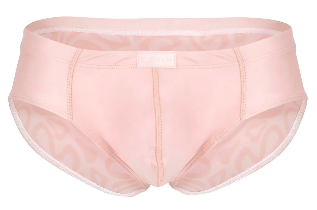 Clever 1781 Maya briefs in soft pink sheer mesh with subtle pattern and elastic waistband for comfortable wear