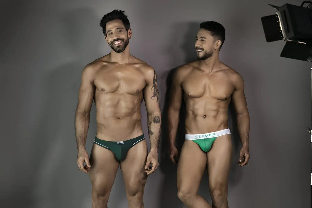 Clever 1782 argovia briefs in dark green and white with breathable fabric for comfortable everyday wear