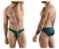Dark green clever 1782 argovia briefs with white trim and classic brand label on waistband in form-fitting design