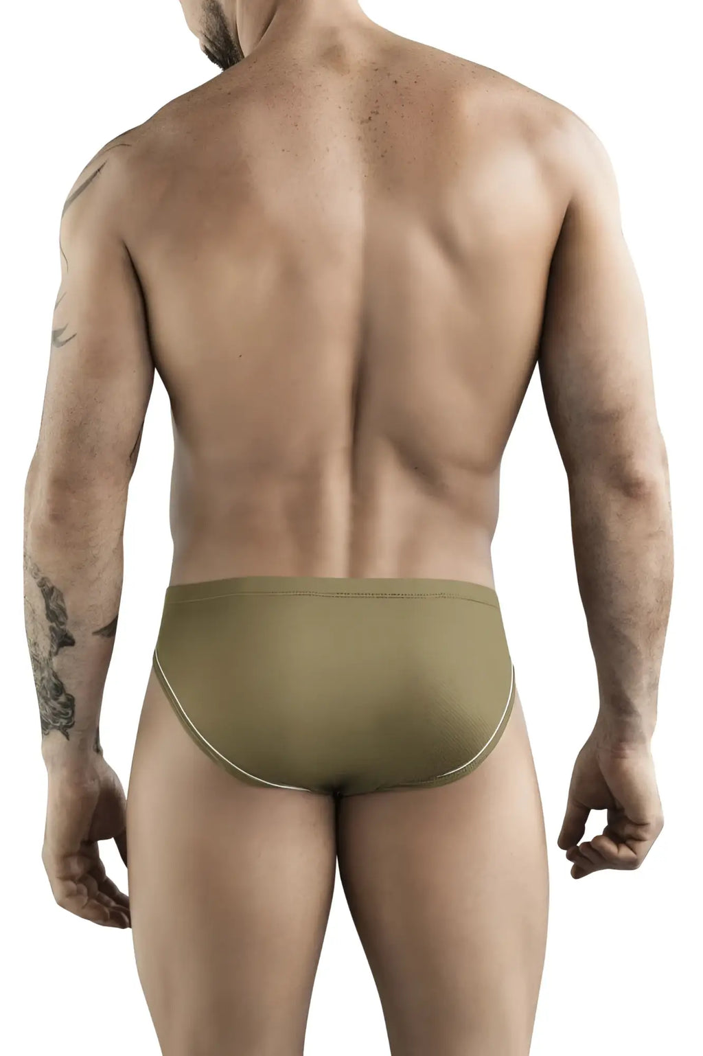 Clever 1782 argovia olive green men’s briefs with light trim and triangle cut for comfortable everyday wear