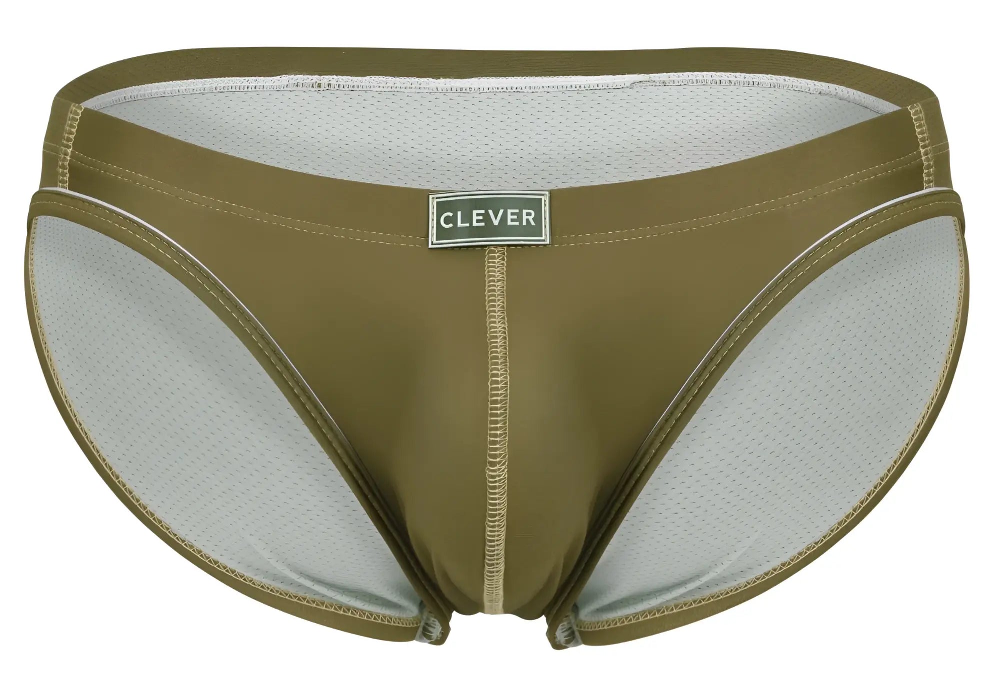 Olive green clever 1782 argovia briefs swim trunks with mesh lining and reinforced stitching for durability