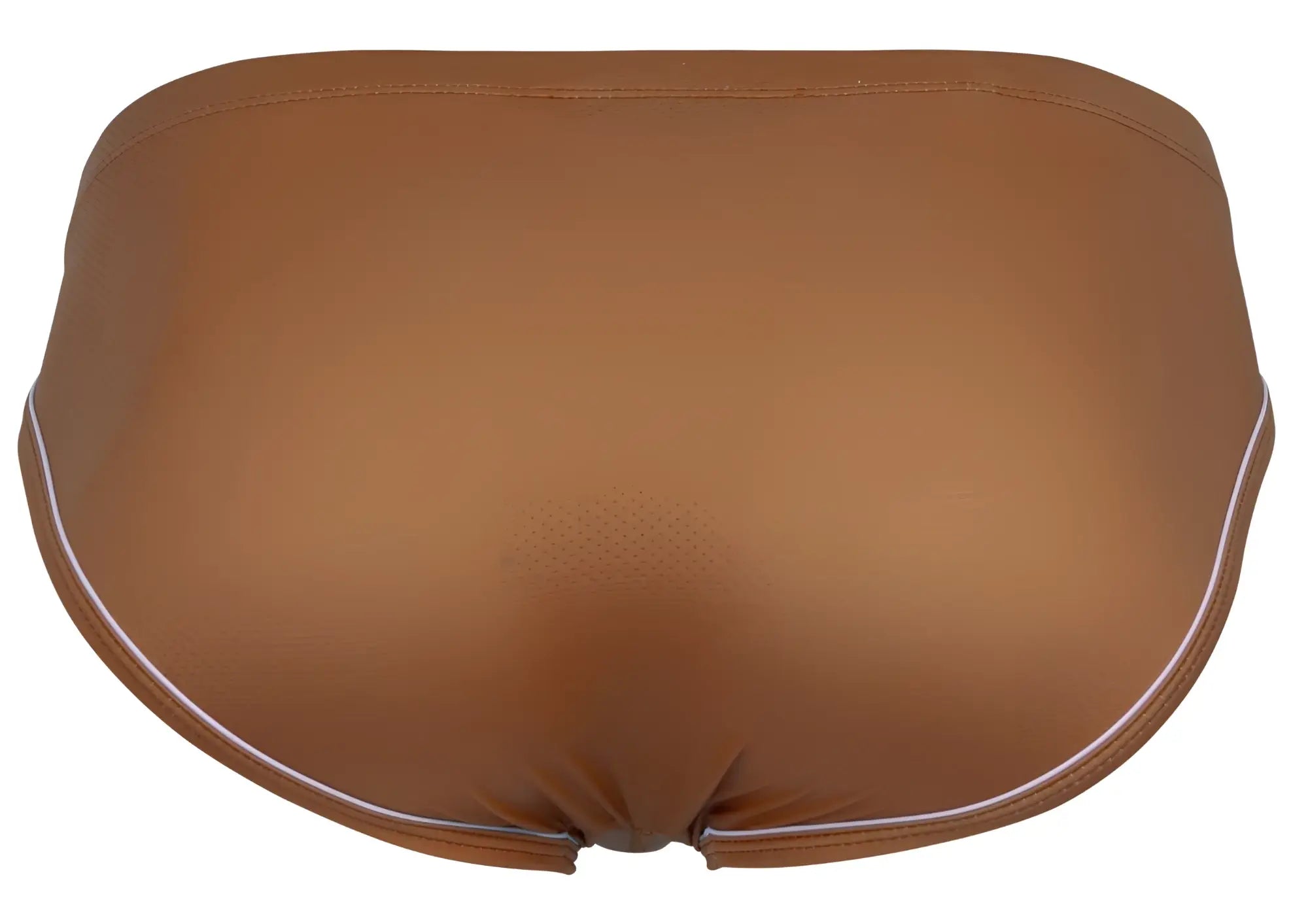 Clever 1782 argovia briefs ochre brown swim trunks with white trim along the edges for swimming and beachwear