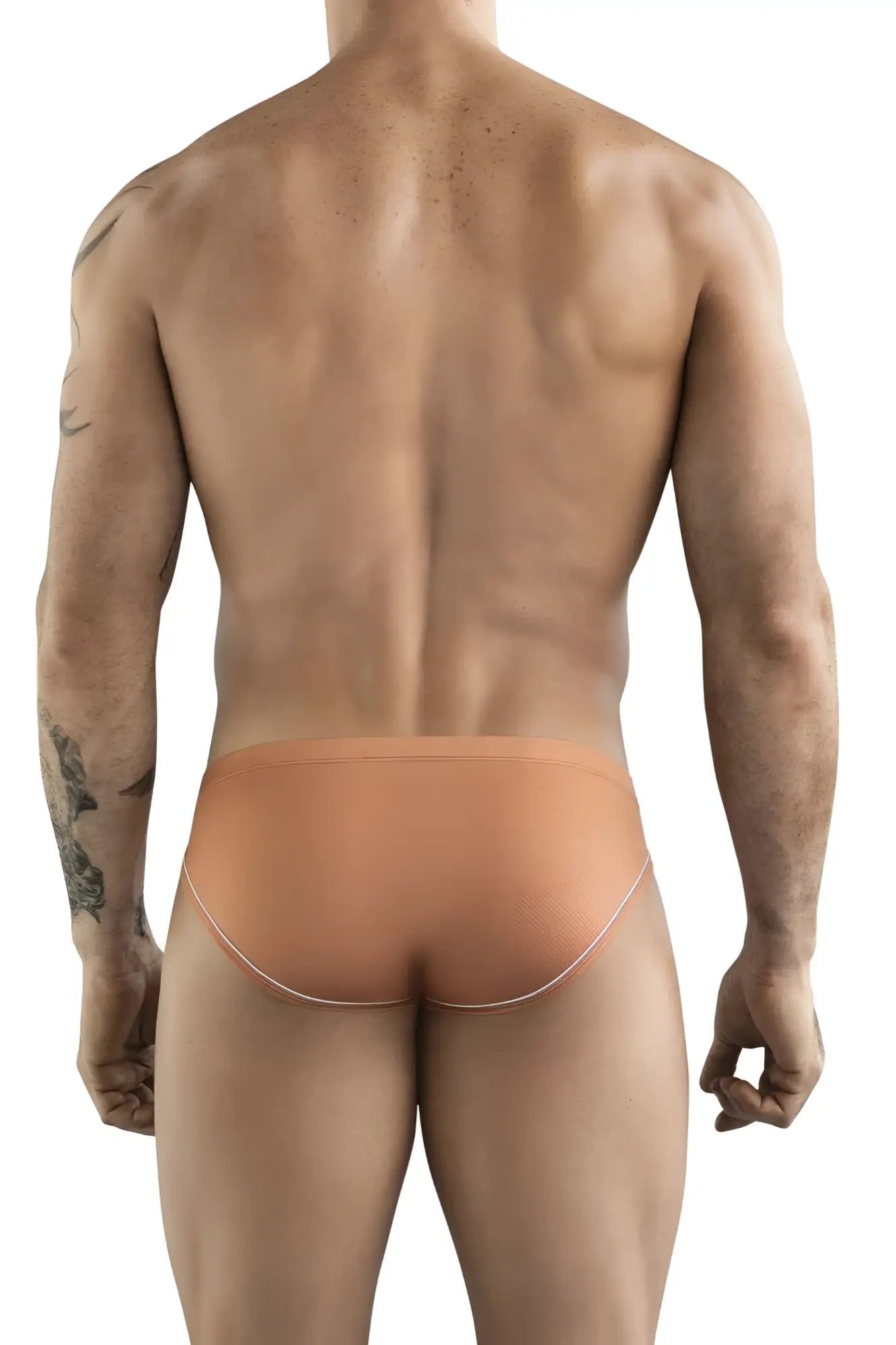 Clever 1782 argovia briefs in ochre tan with subtle white trim along waistband and leg openings for comfortable wear