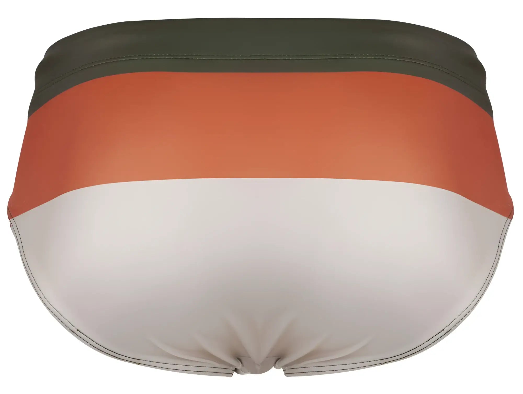Clever 1802 wave swim briefs in olive green orange and white stripes with smooth fabric finish for swimming