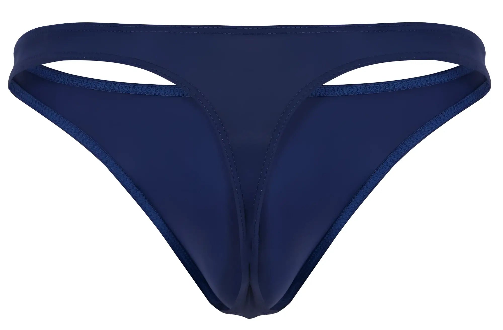 Navy blue clever 1830 desirable thong made of smooth stretchy fabric with subtle sheen and reinforced edge stitching