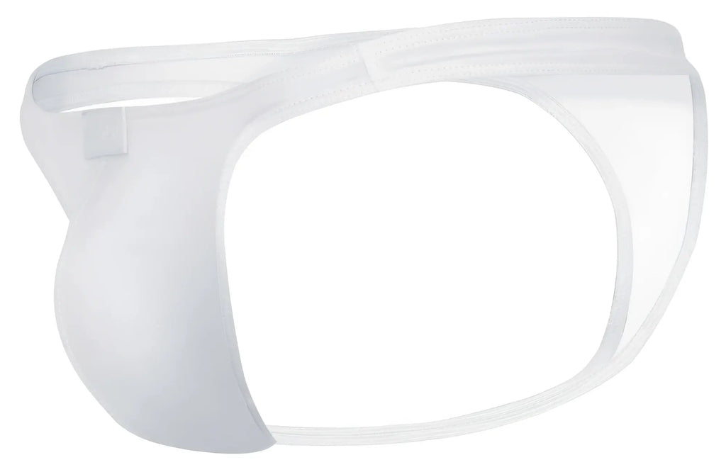 White clever 1830 desirable thongs sheer mesh briefs with smooth form fitting design front view