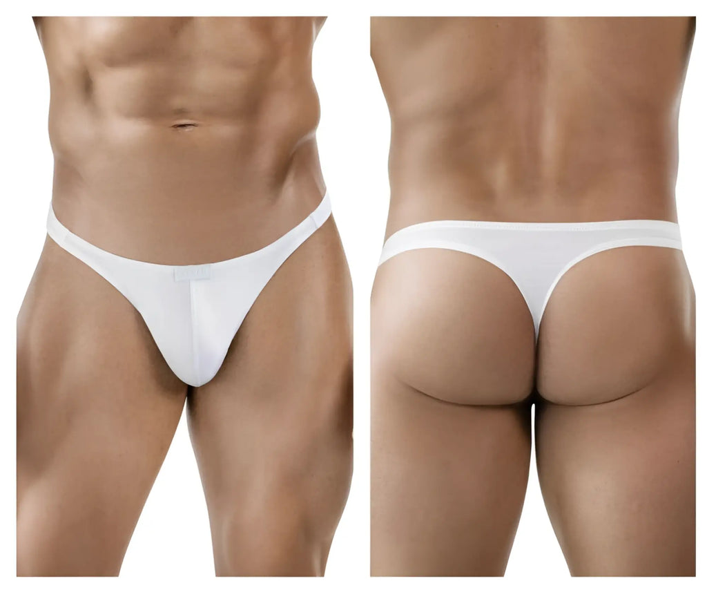 White clever 1830 desirable thong underwear with smooth seamless design shown from the back side