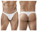 White clever 1830 desirable thong underwear with smooth seamless design shown from the back side